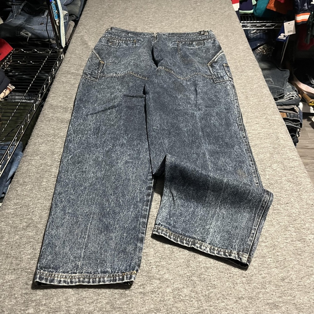 Limited Edition Jeans Mens 36x32 Blue Acid Wash Relaxed Straight Carpenter Denim